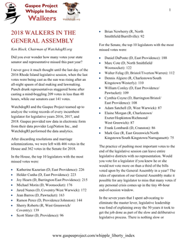 2018 Walkers in the General Assembly