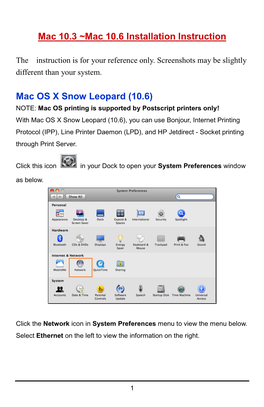 Mac 10.6 Installation Instruction Mac OS X Snow Leopard