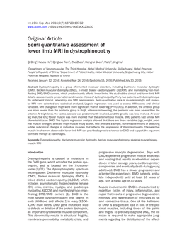 Original Article Semi-Quantitative Assessment of Lower Limb MRI in Dystrophinopathy