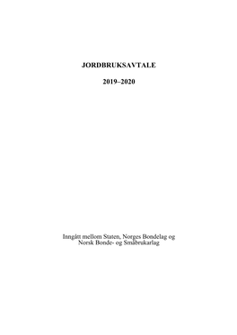 Jordbruksavtale 2019–2020