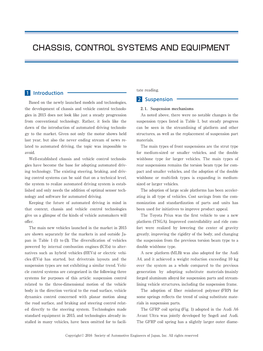 Chassis, Control Systems and Equipment