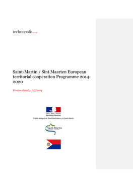 Saint-Martin / Sint Maarten European Territorial Cooperation Programme 2014- 2020
