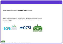 Rural Community Profile for Pishill with Stonor (Parish)