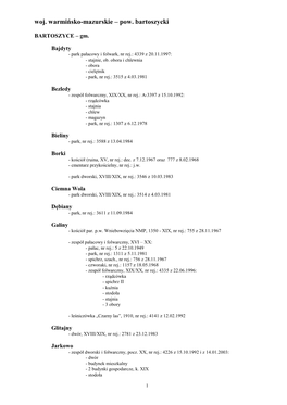 Woj. Warmińsko-Mazurskie – Pow. Bartoszycki