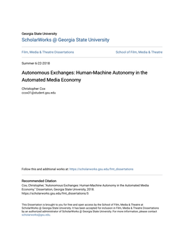 Autonomous Exchanges: Human-Machine Autonomy in the Automated Media Economy