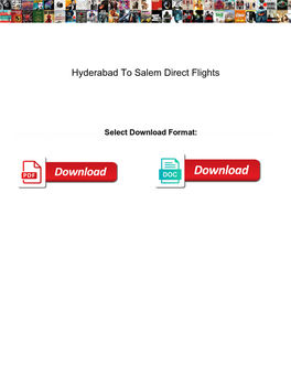 Hyderabad to Salem Direct Flights