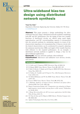 Ultra-Wideband Bias-Tee Design Using Distributed Network Synthesis