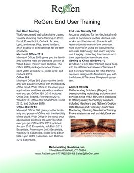 Regen: End User Training