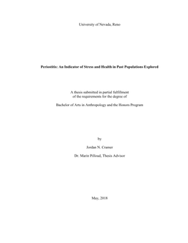 Periostitis: an Indicator of Stress and Health in Past Populations Explored