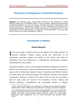 Milestones and Signposts in Interfaith Relations