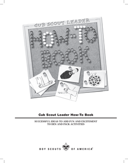 Cub Scout Leader How-To Book