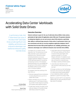 Accelerating Data Center Workloads with Solid-State Drives