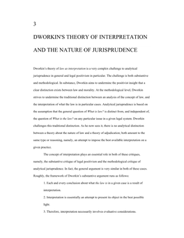 3 Dworkin's Theory of Interpretation and The