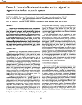 Paleozoic Laurentia-Gondwana Interaction and the Origin of the Appalachian-Andean Mountain System