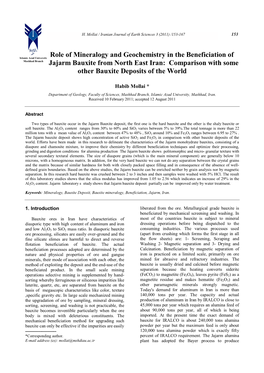 Role of Mineralogy and Geochemistry in the Beneficiation of Jajarm