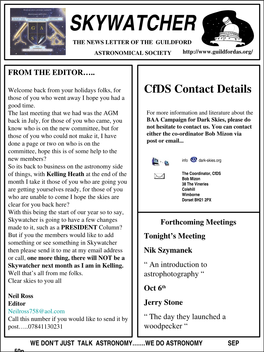 Skywatcher the News Letter of the Guildford Astronomical Society