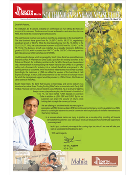 SOUTH INDIAN BANK NRI NEWSLETTER January '10 - March '10