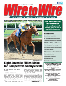 Eight Juvenile Fillies Make for Competitive Schuylerville
