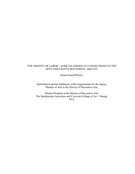 ‗The Dignity of Labor': African-American