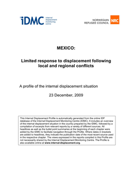 Limited Response to Displacement Following Local and Regional Conflicts