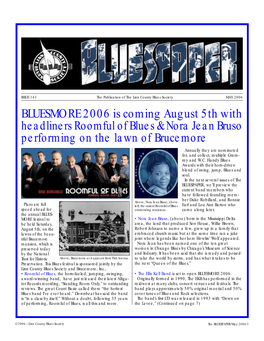 BLUESMORE 2006 Is Coming August 5Th with Headliners Roomful Of
