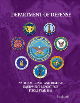 National Guard and Reserve Equipment Report for FY2016