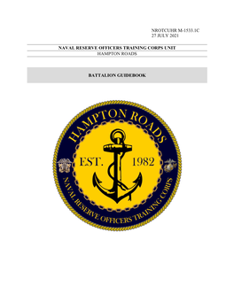 Nrotcuhr M-1533.1C 27 July 2021 Naval Reserve Officers Training Corps Unit Hampton Roads Battalion Guidebook