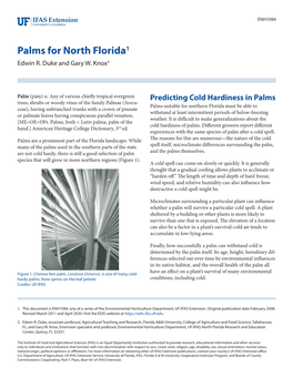 Palms for North Florida1 Edwin R