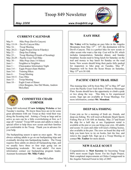 Troop 849 Newsletter