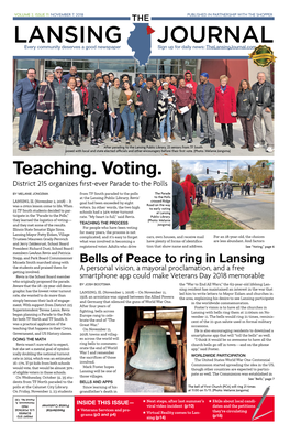November 7, 2018 the Published in Partnership with the Shopper Lansing Journal Every Community Deserves a Good Newspaper Sign up for Daily News: Thelansingjournal.Com