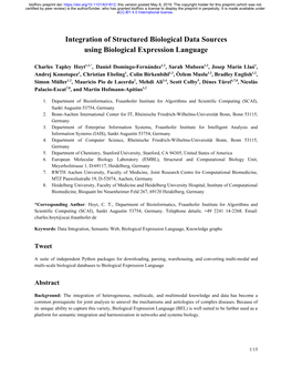 Integration of Structured Biological Data Sources Using Biological Expression Language