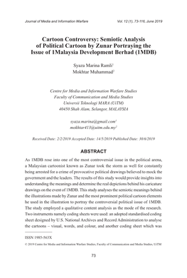 Semiotic Analysis of Political Cartoon by Zunar Portraying the Issue of 1Malaysia Development Berhad (1MDB)