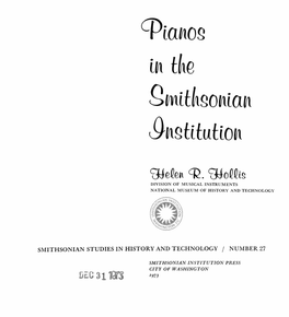 ^Pianos Inthe Smithsonian ^Nstitation