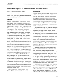 Economic Impacts of Hurricanes on Forest Owners