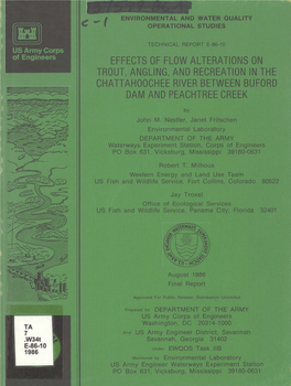 Effects of Flow Alterations on Trout, Angling, and Recreation in the Chattahoochee River Between Buford Dam and Peachtree Creek