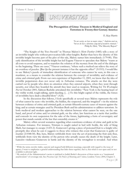 The Precognition of Crime: Treason in Medieval England and Terrorism in Twenty-First Century America