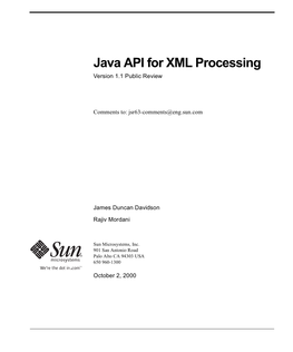 Java API for XML Processing Version 1.1 Public Review