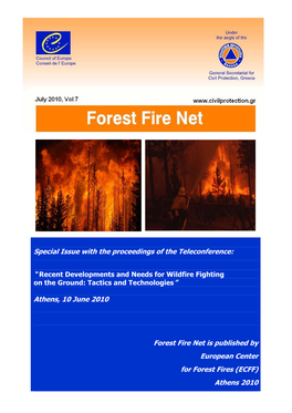 Athens, 10 June 2010 Forest Fire Net Is Published by European Center F