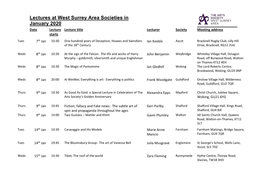 Lectures at West Surrey Area Societies in January 2020