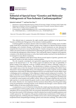 Genetics and Molecular Pathogenesis of Non-Ischemic Cardiomyopathies”