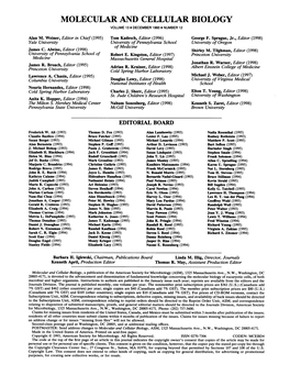 Molecular and Cellular Biology Volume 13 * December 1993 * Number 12