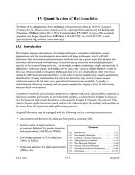 Chapter 15, Quantification of Radionuclides