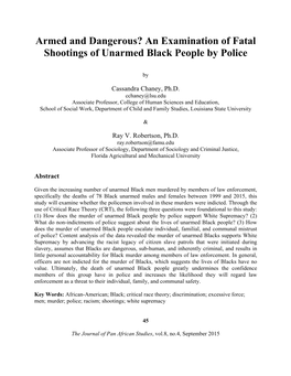 An Examination of Fatal Shootings of Unarmed Black People by Police