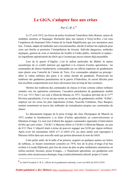 Res Militaris Article CRL Le GIGN, S Adapter Face Aux Crises.Pdf