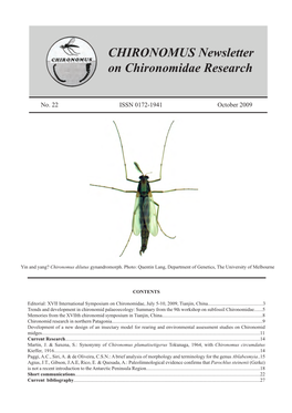 Chironomus Newsletter on Chironomidae Research 22