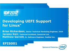 Developing UEFI Support for Linux*