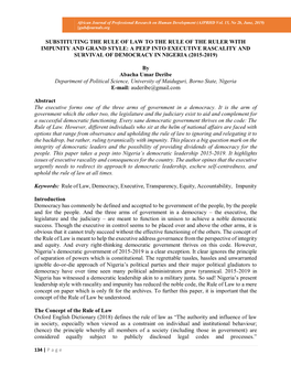 African Journal of Professional Research on Human Development (AJPRHD Vol