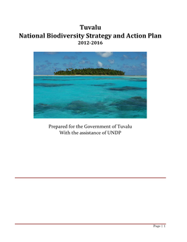 Tuvalu National Biodiversity Strategy and Action Plan 2012-2016