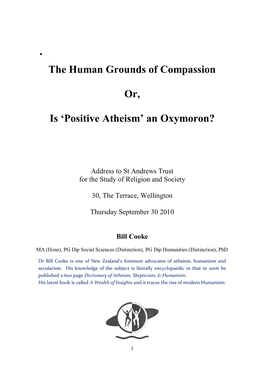 Positive Atheism’ an Oxymoron?