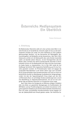 Österreichs Mediensystem Ein Überblick